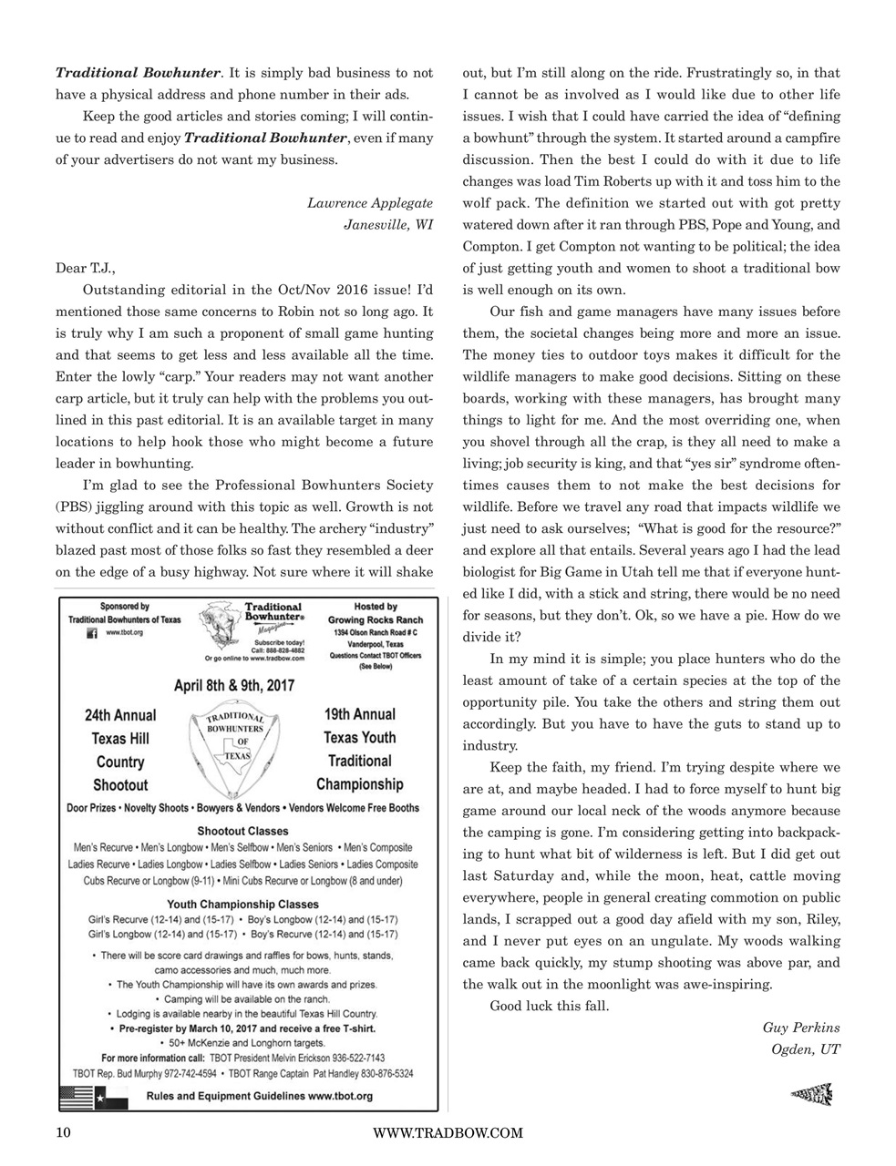 Traditional Bowhunter Magazine Preview Pages