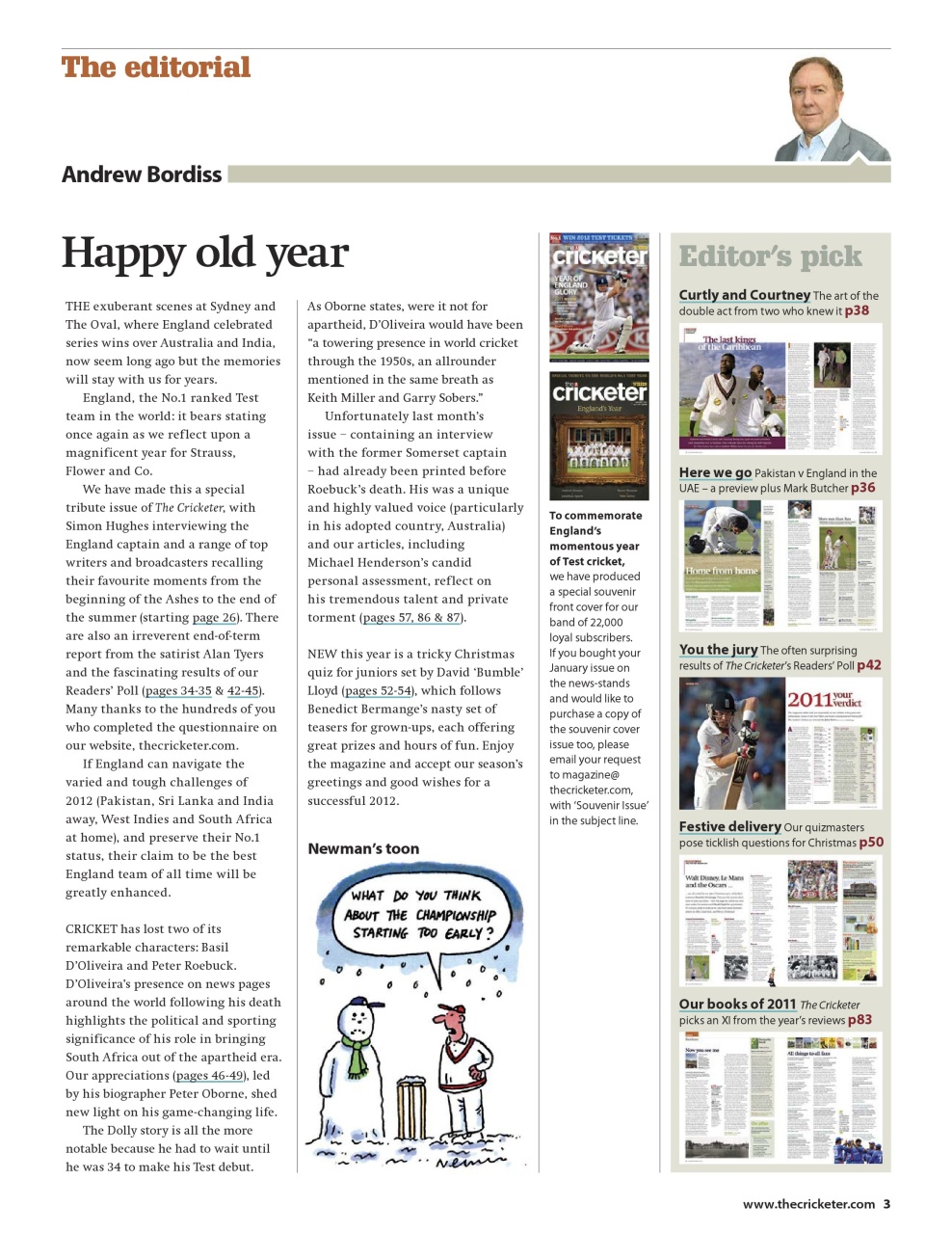 The Cricketer Magazine Preview Pages