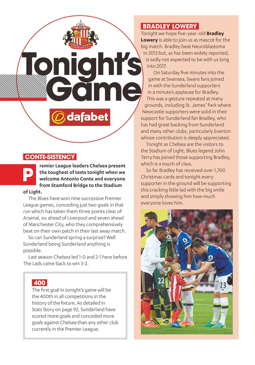 Sunderland FC Preview Pages