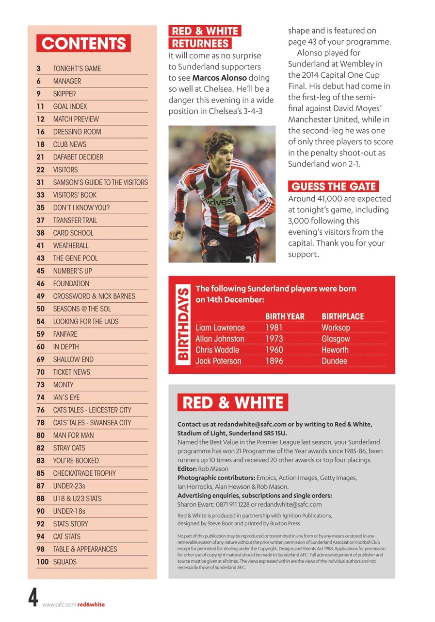 Sunderland FC Preview Pages