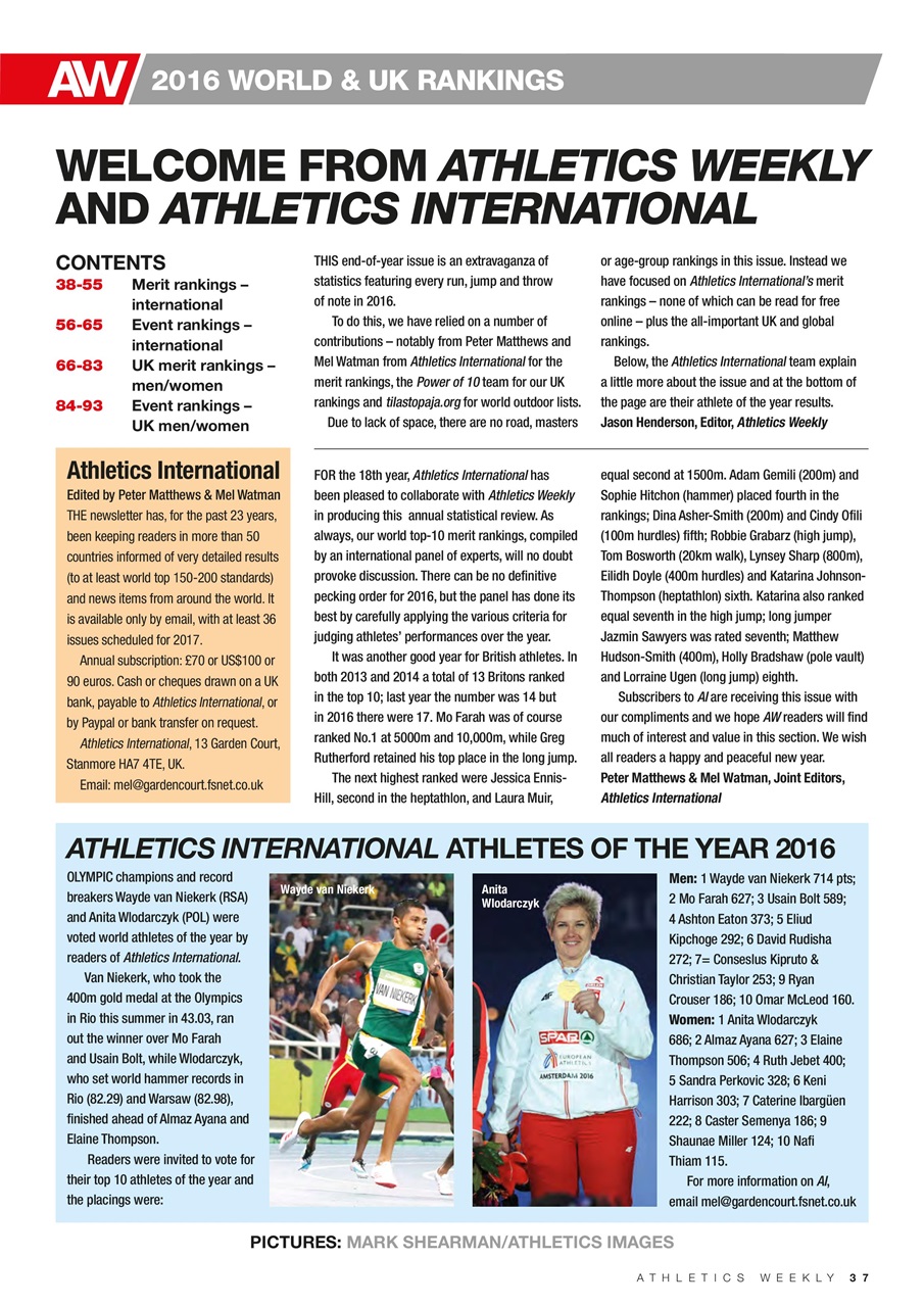 AW – Athletics Weekly Magazine Preview Pages
