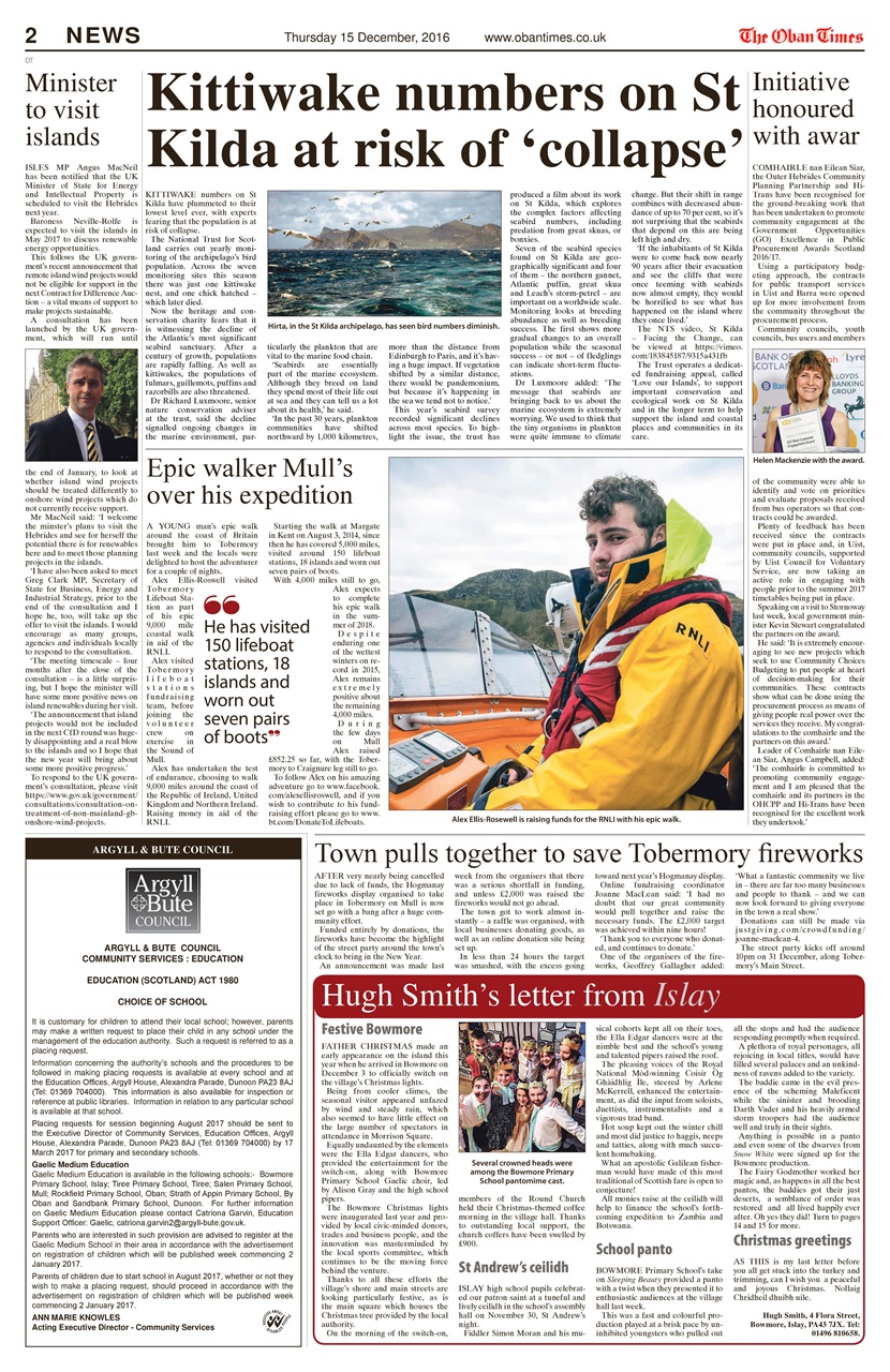 The Oban Times & Lochaber Times Preview Pages