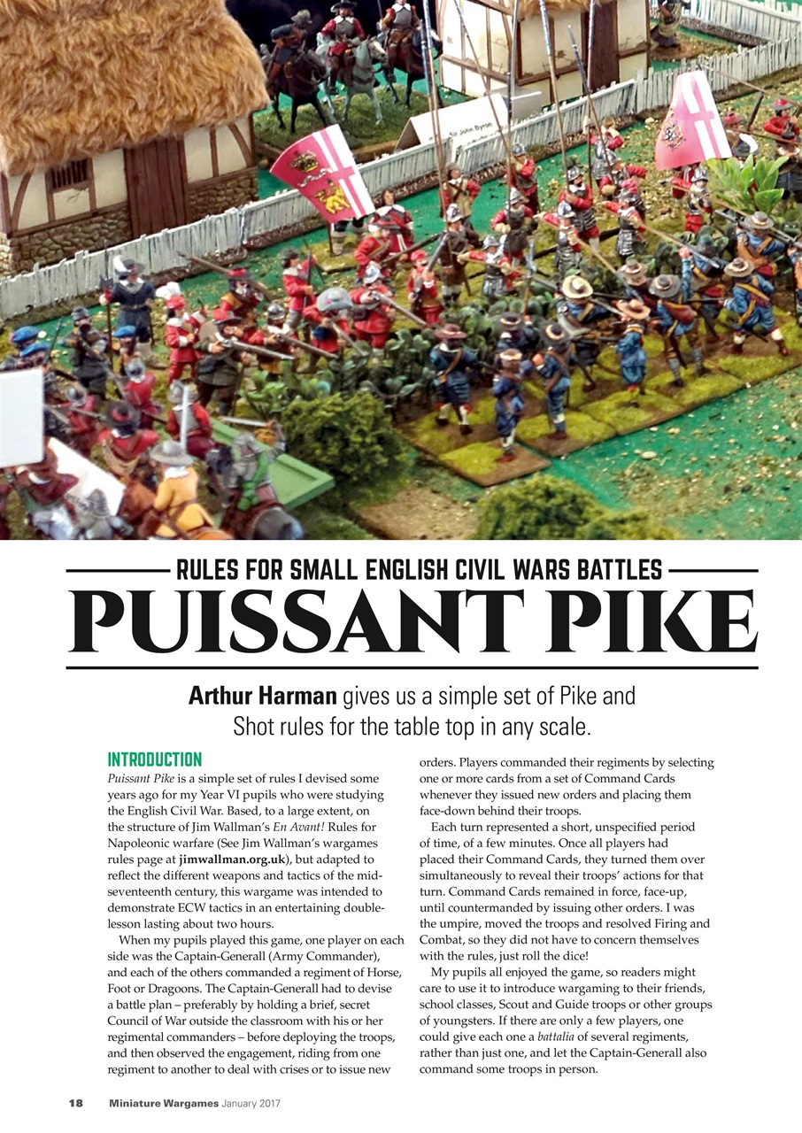 Miniature Wargames Preview Pages