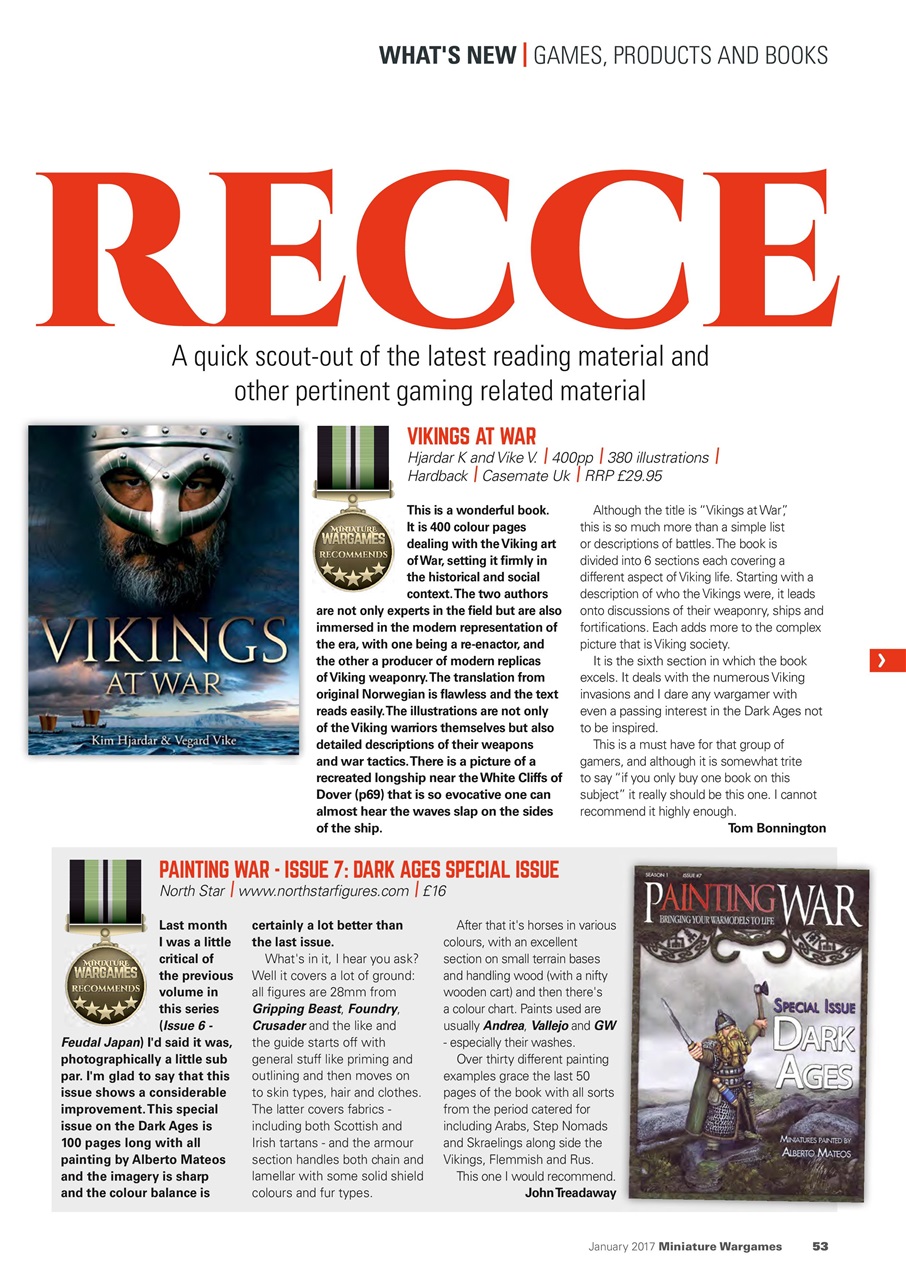 Miniature Wargames Preview Pages