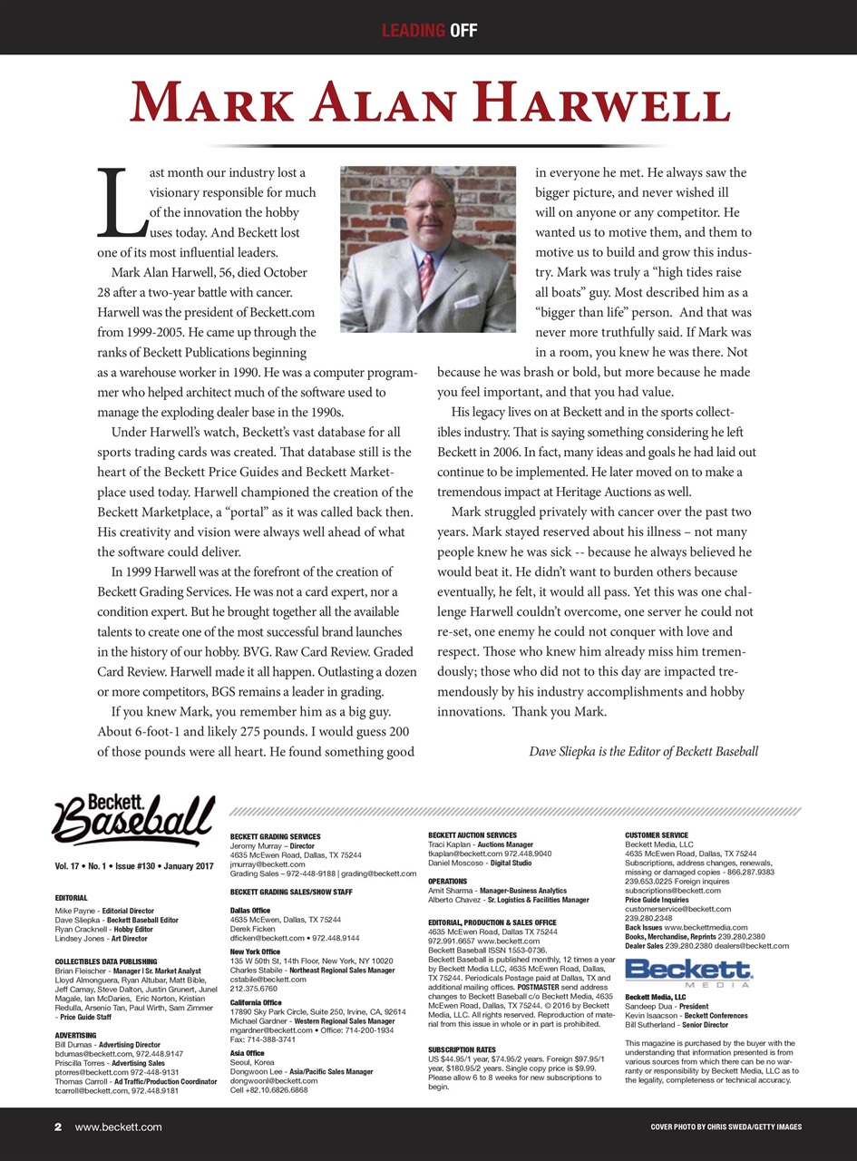 Beckett Baseball Magazine Preview Pages