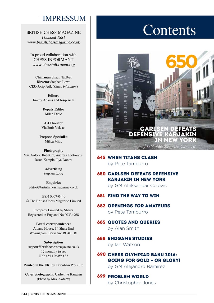 British Chess Magazine Preview Pages