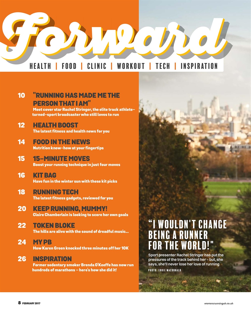 Women’s Running Preview Pages