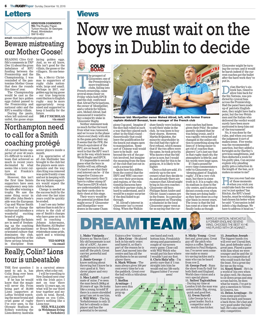 The Rugby Paper Preview Pages