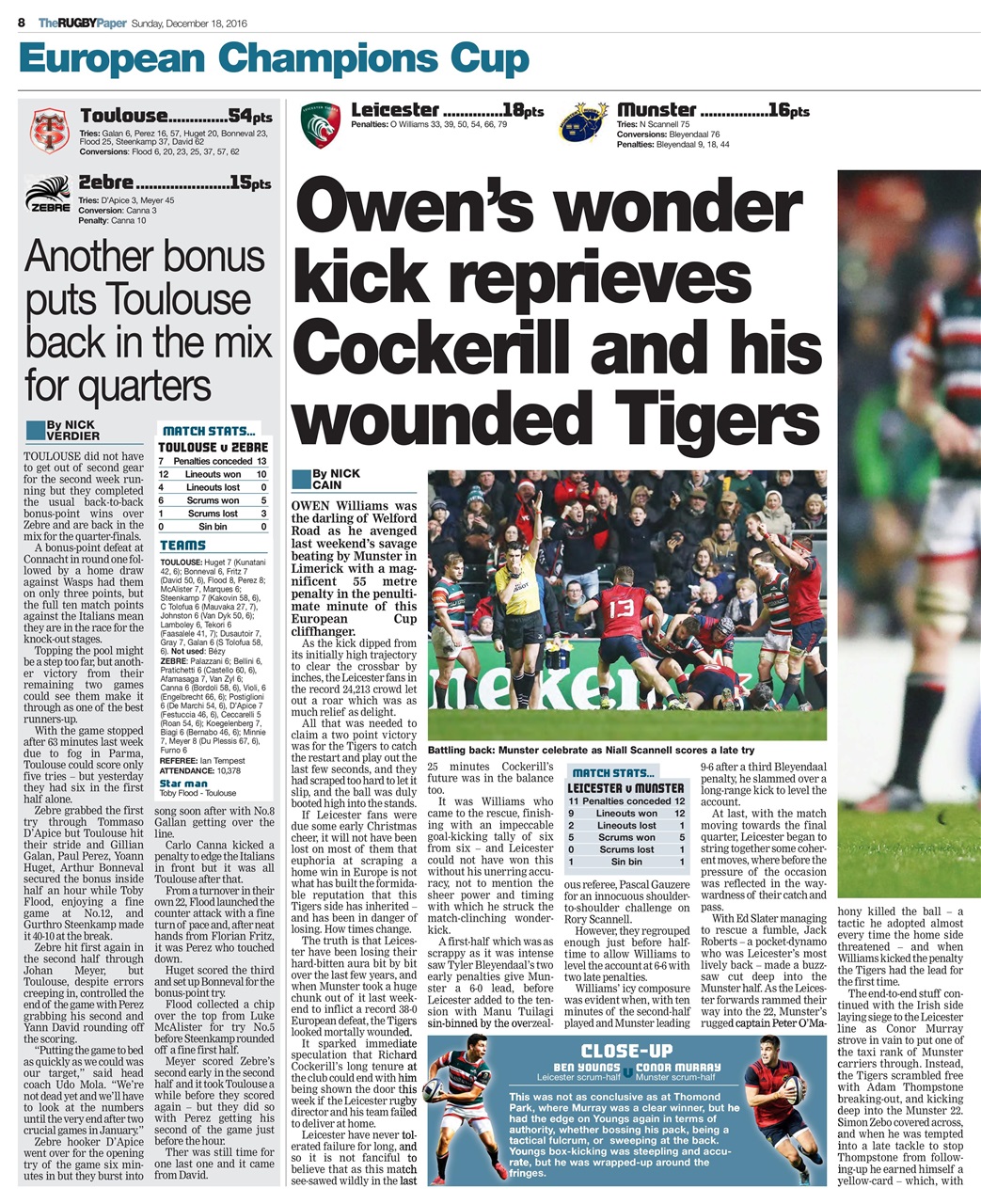The Rugby Paper Preview Pages