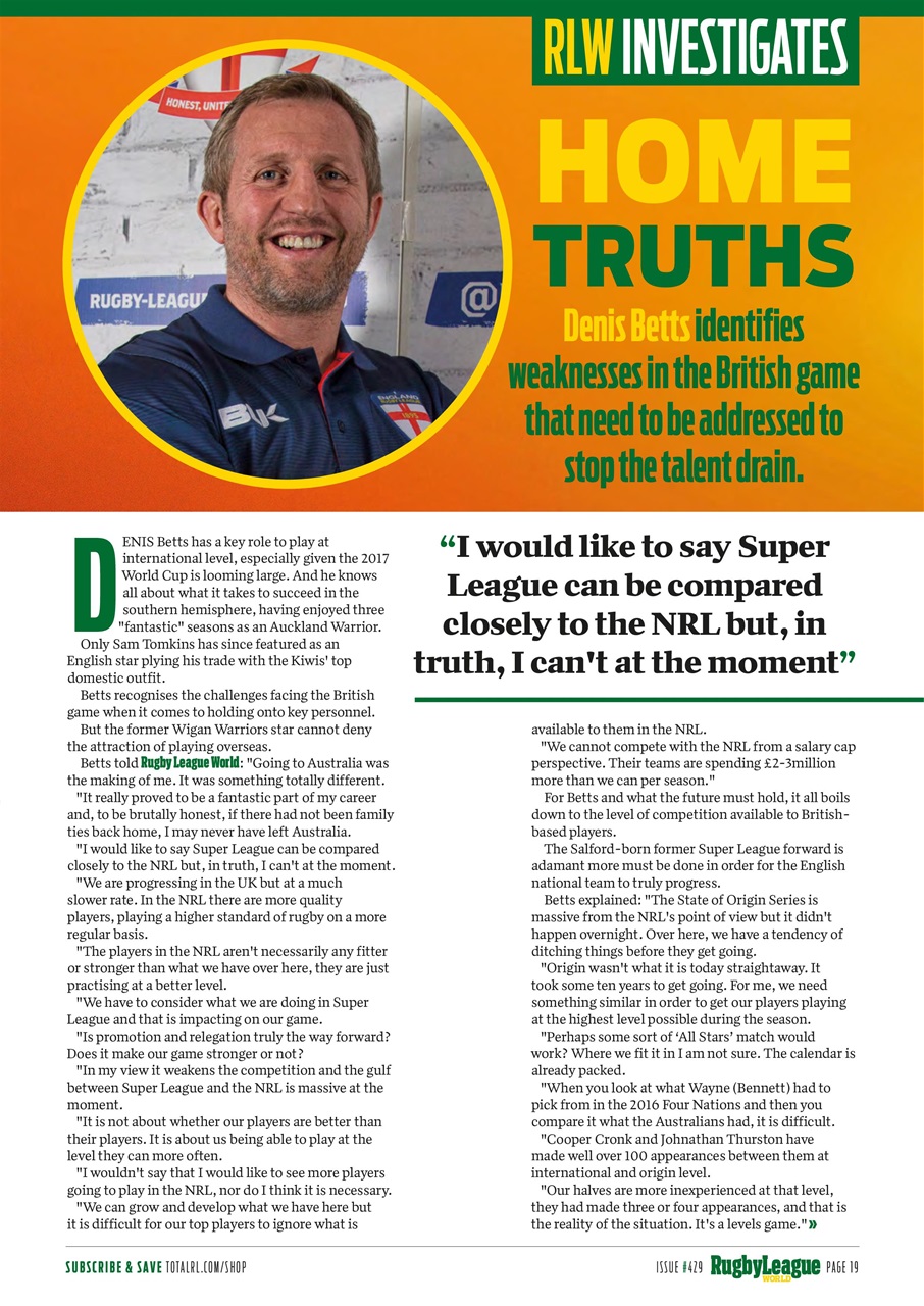 Rugby League World Preview Pages