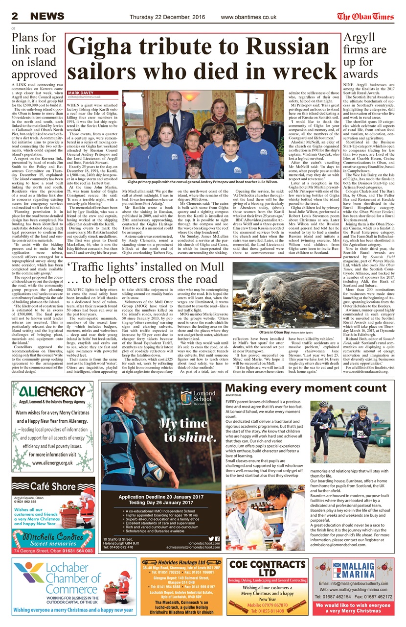 The Oban Times & Lochaber Times Preview Pages