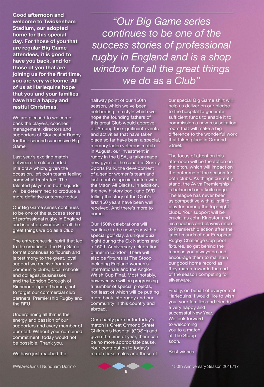 Harlequins Preview Pages