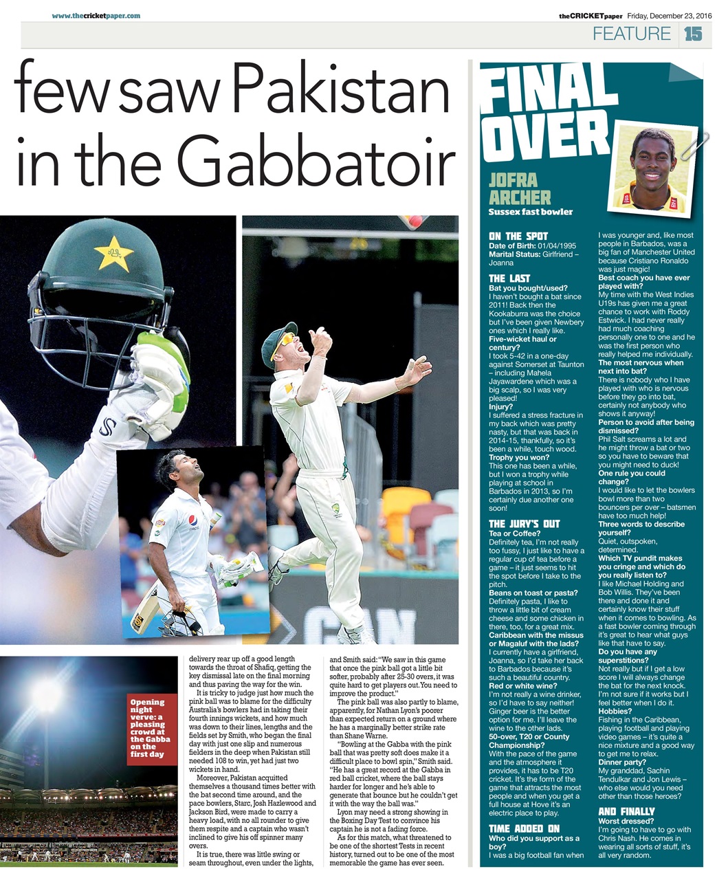 The Cricket Paper Preview Pages