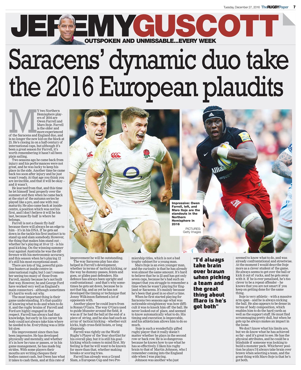 The Rugby Paper Preview Pages