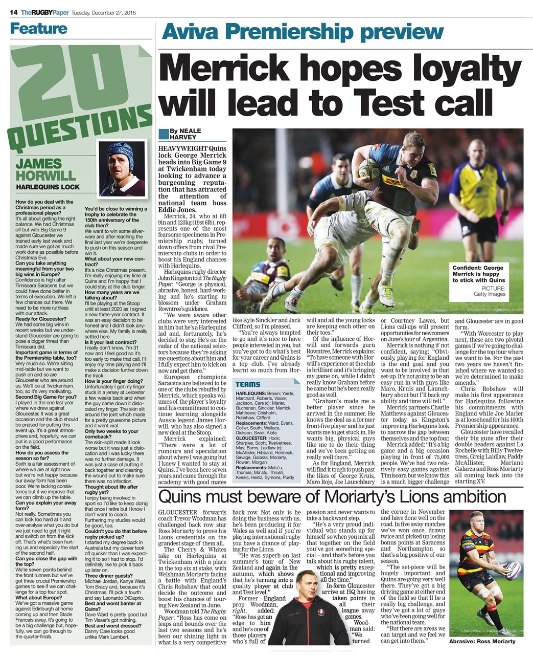 The Rugby Paper Preview Pages