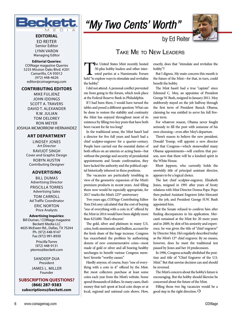 COINage Magazine Preview Pages