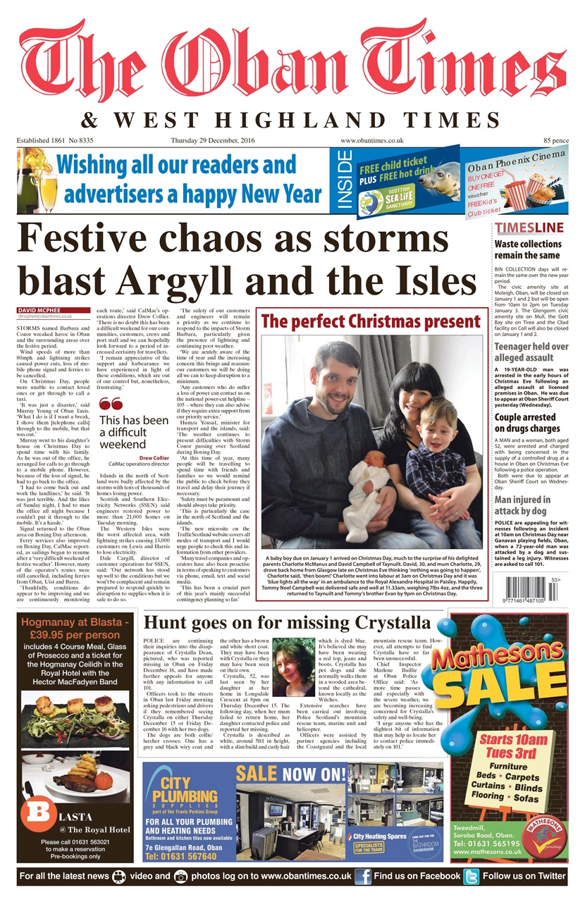 The Oban Times & Lochaber Times Preview Pages