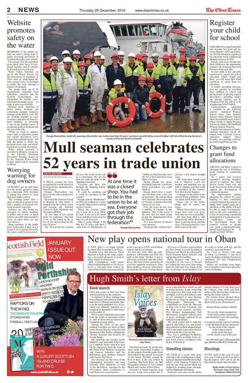 The Oban Times & Lochaber Times Preview Pages