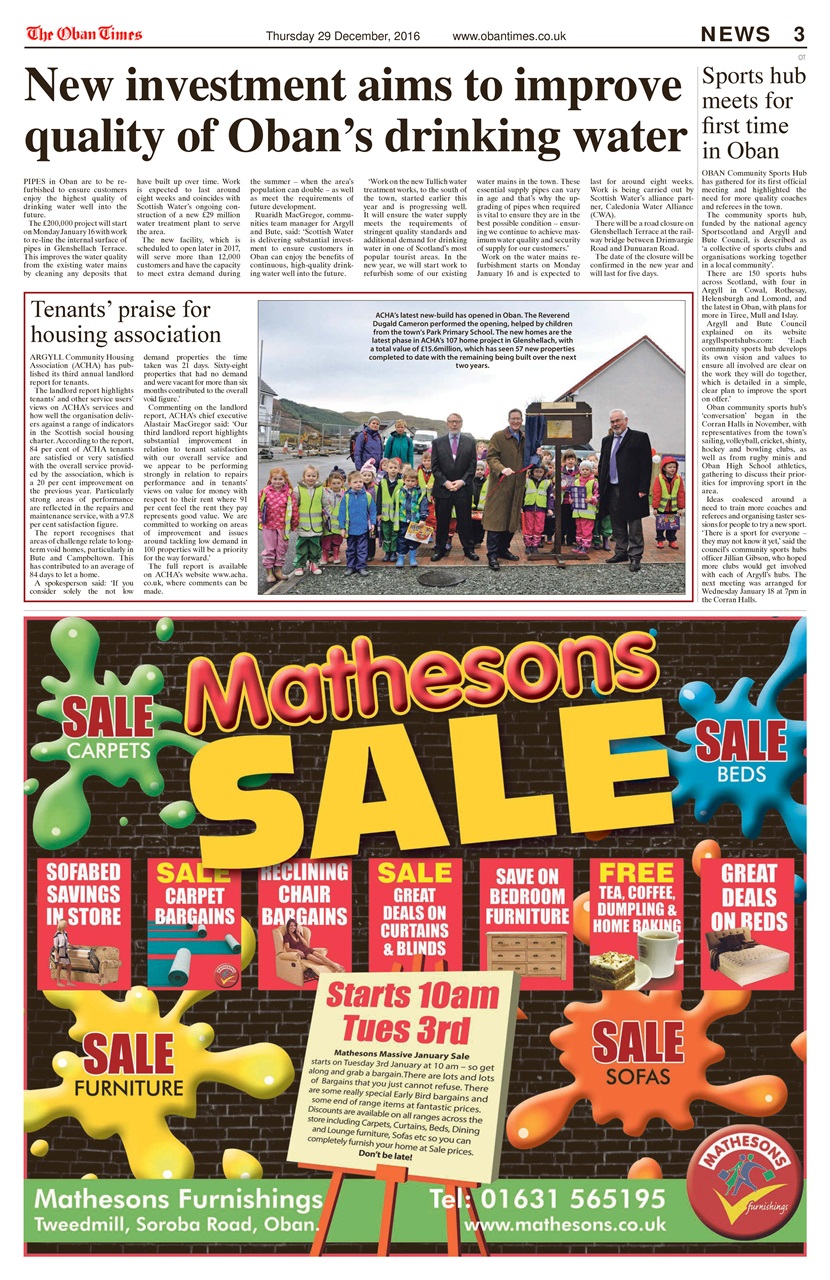 The Oban Times & Lochaber Times Preview Pages