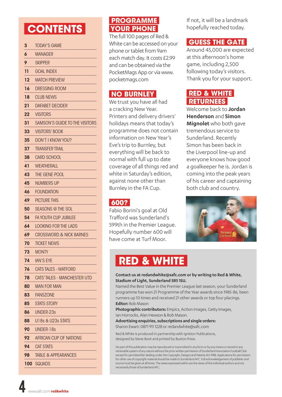 Sunderland FC Preview Pages