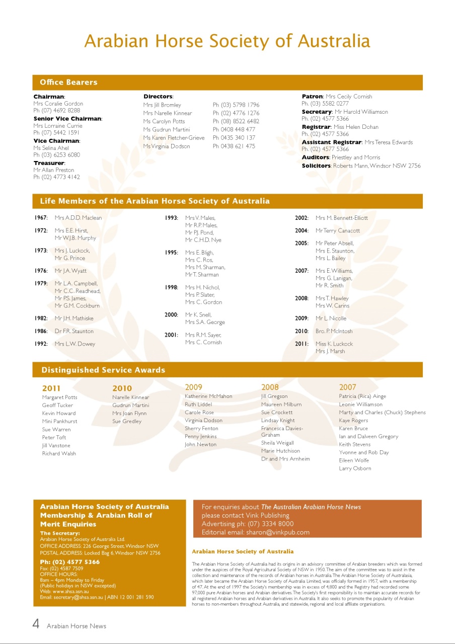 Australian Arabian Horse News Preview Pages