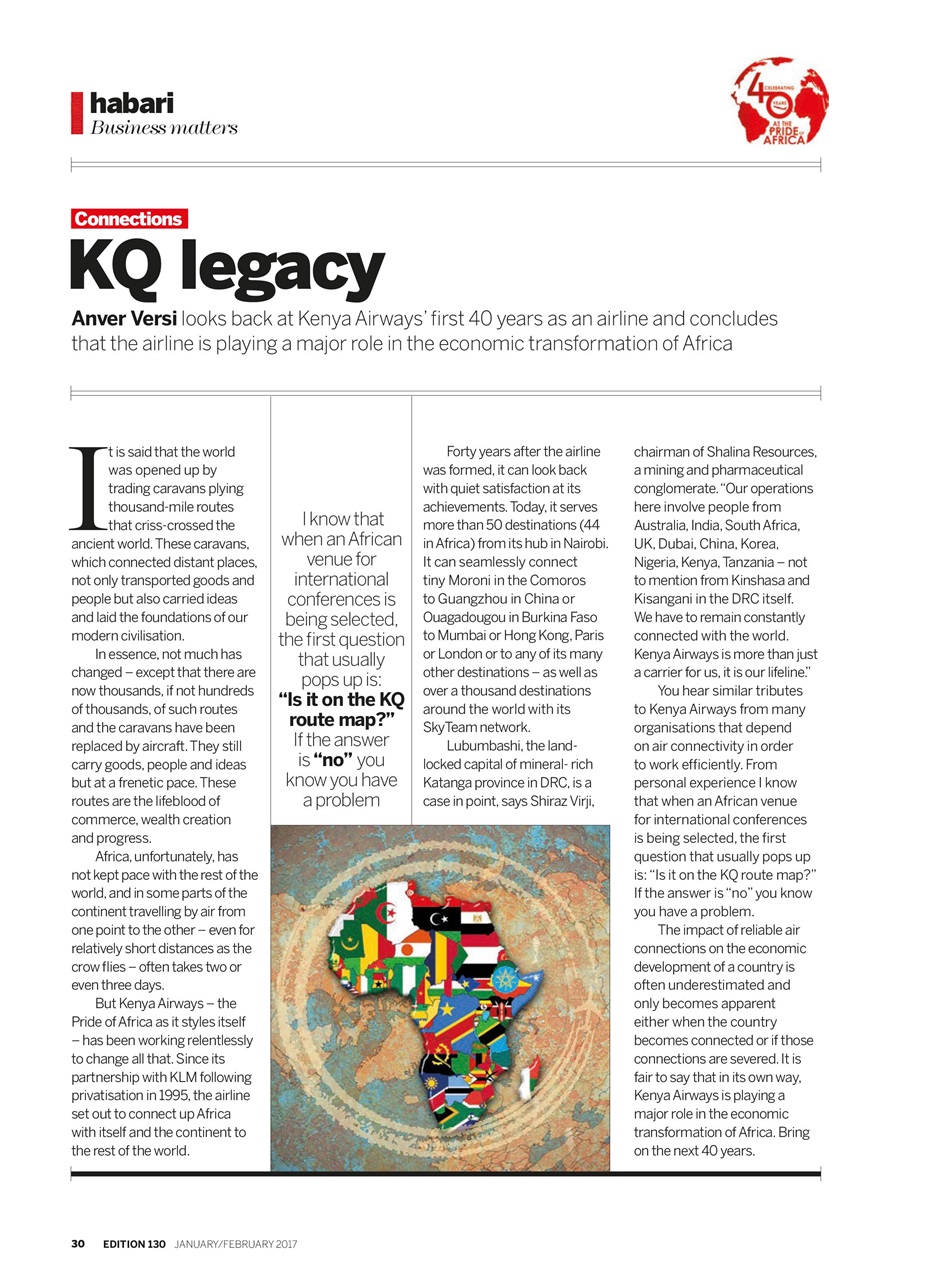 MSAFIRI – Kenya Airways Inflight Preview Pages