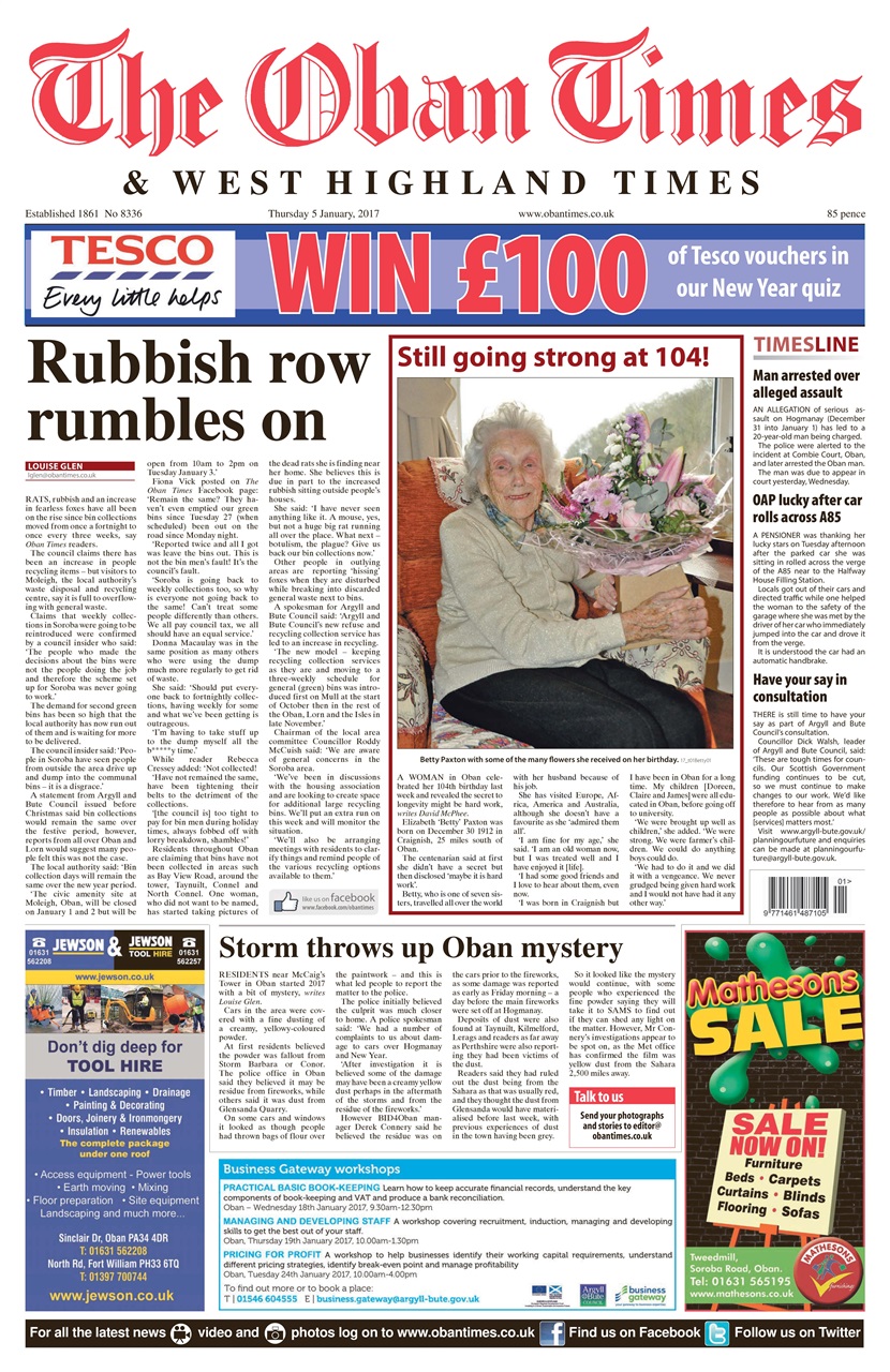 The Oban Times & Lochaber Times Preview Pages