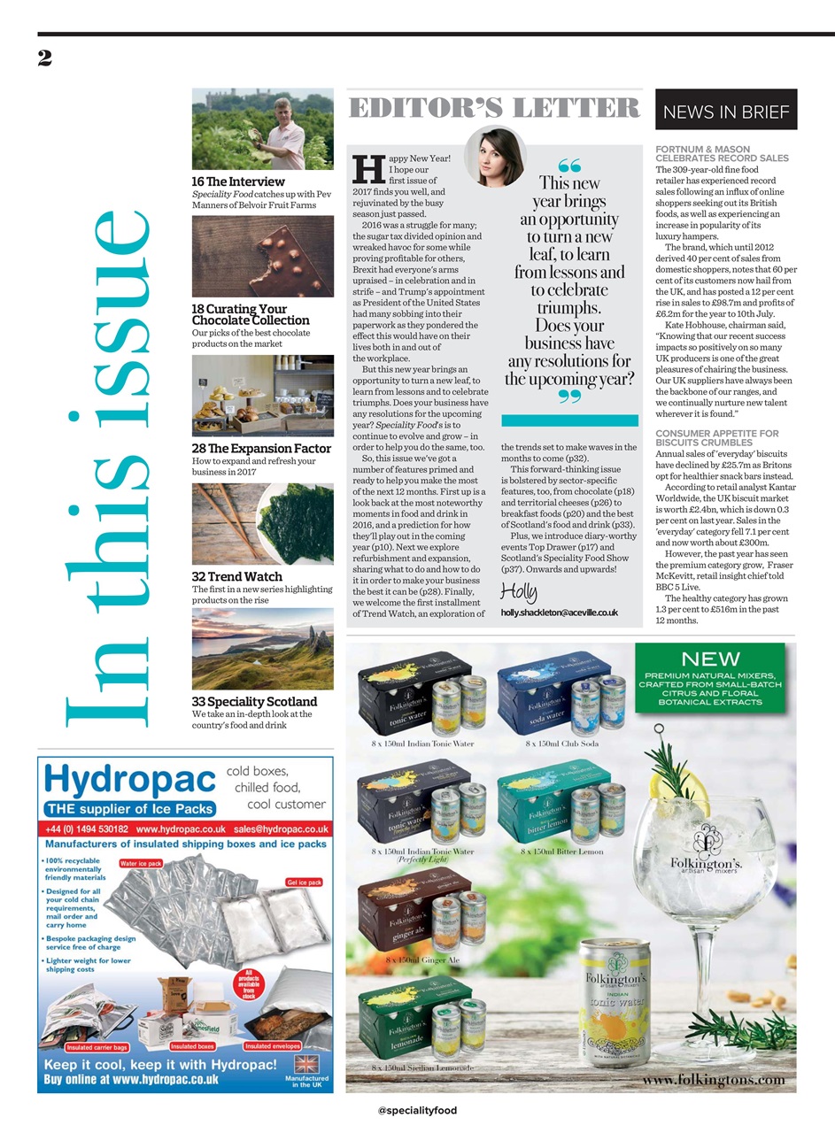 Speciality Food Preview Pages