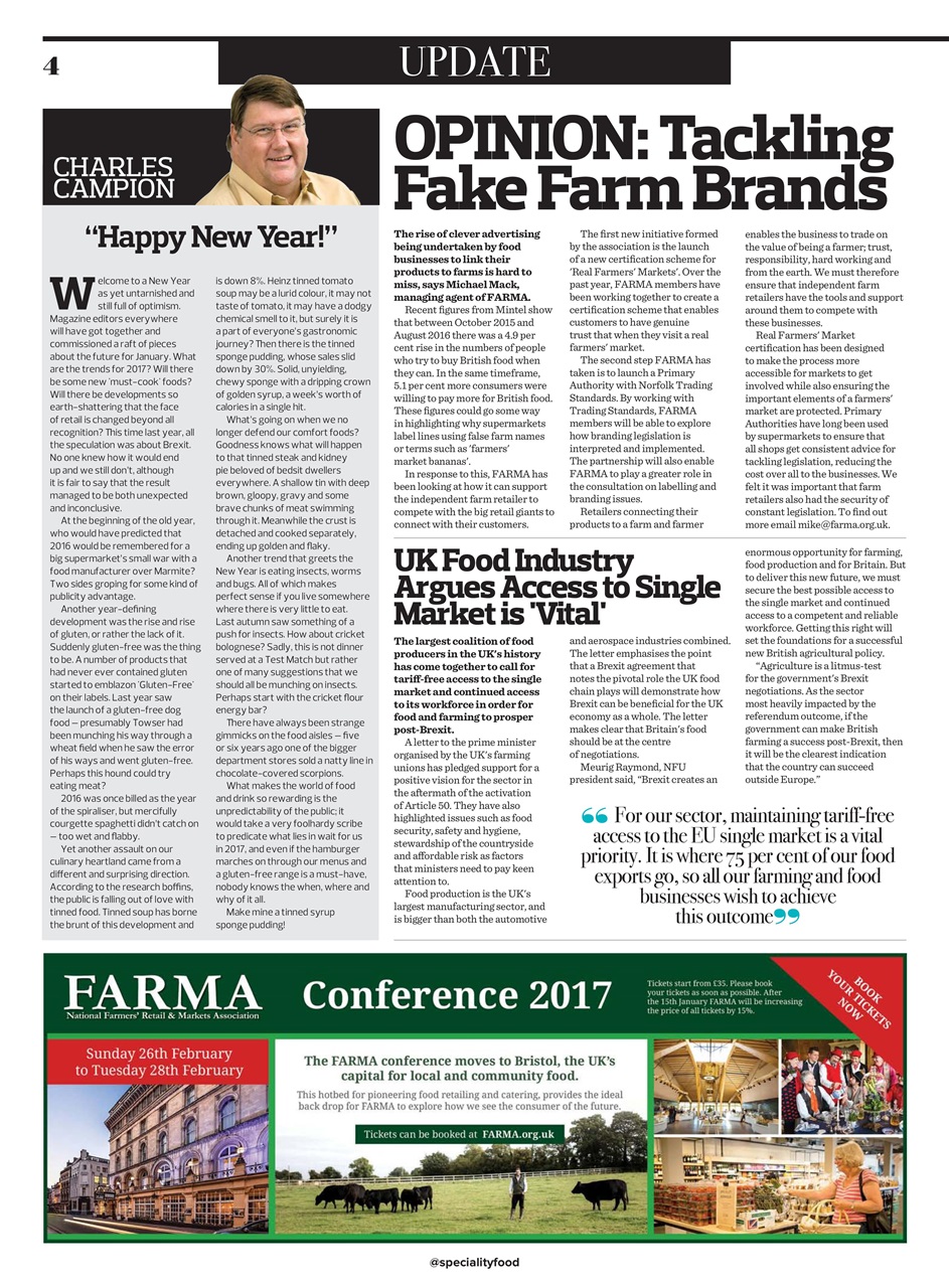 Speciality Food Preview Pages