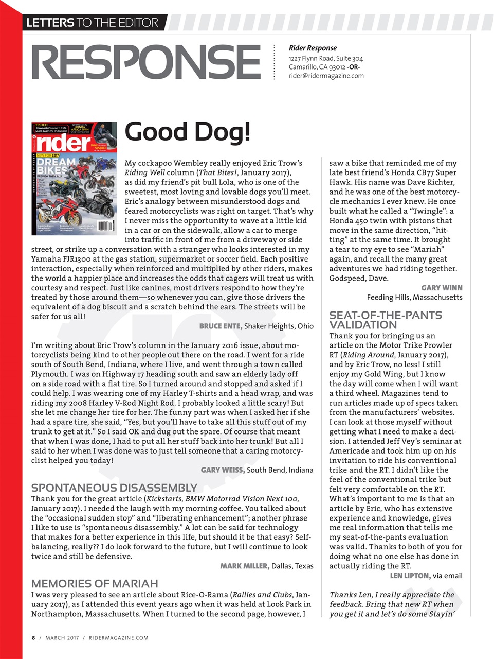 Rider Magazine Preview Pages