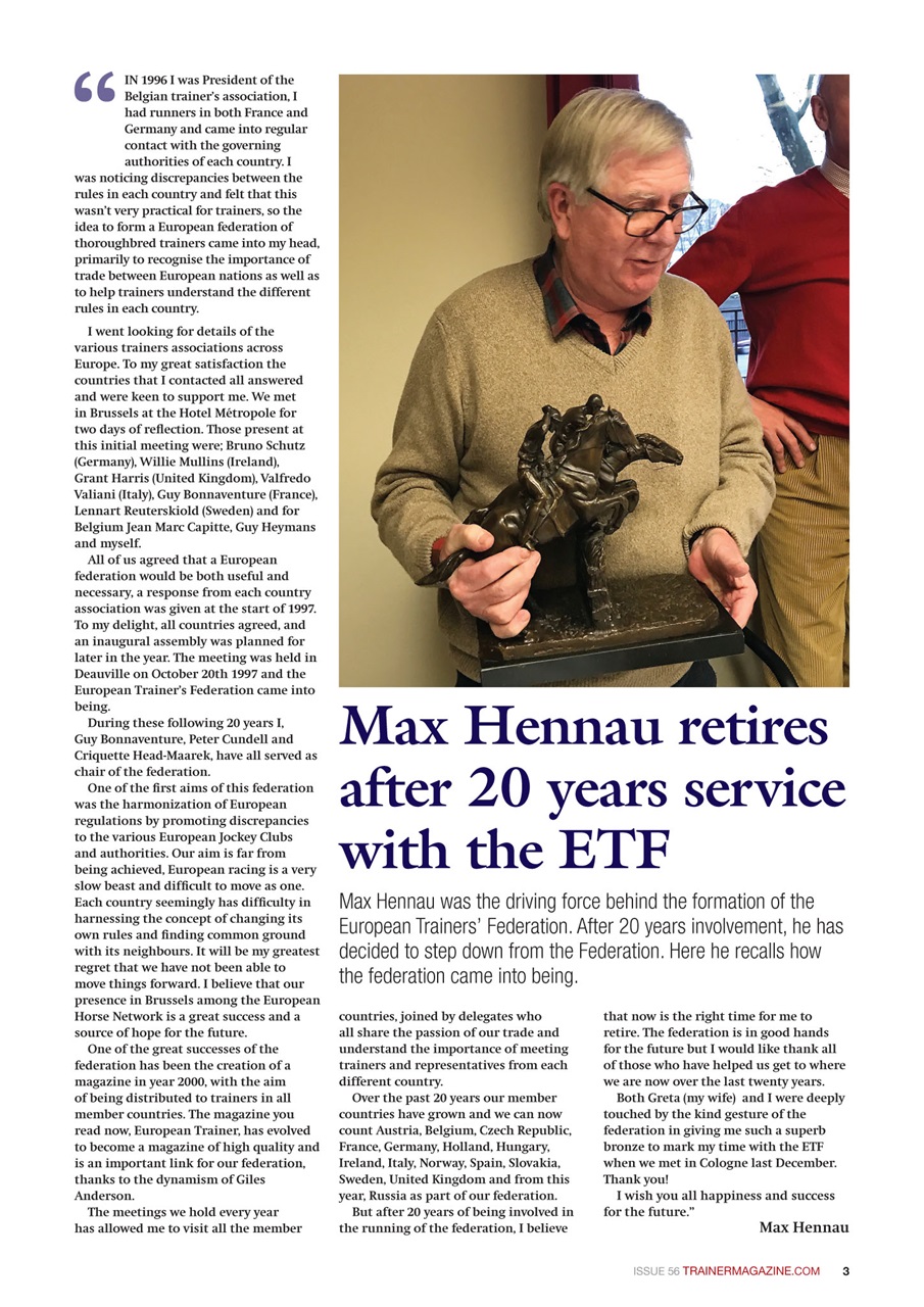 European Trainer Magazine - horse racing Preview Pages
