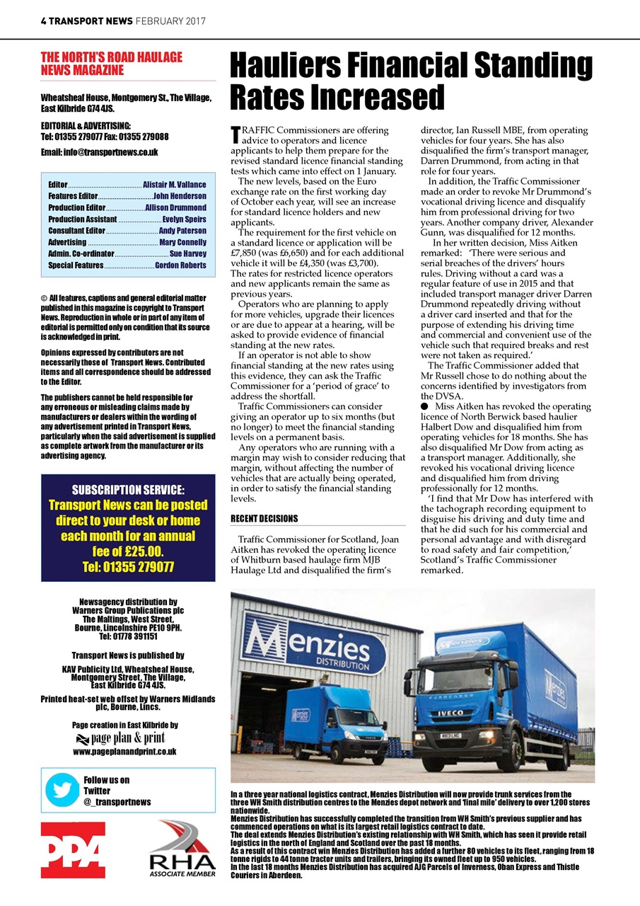Transport News Preview Pages