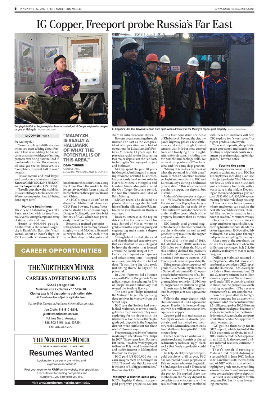 The Northern Miner Preview Pages