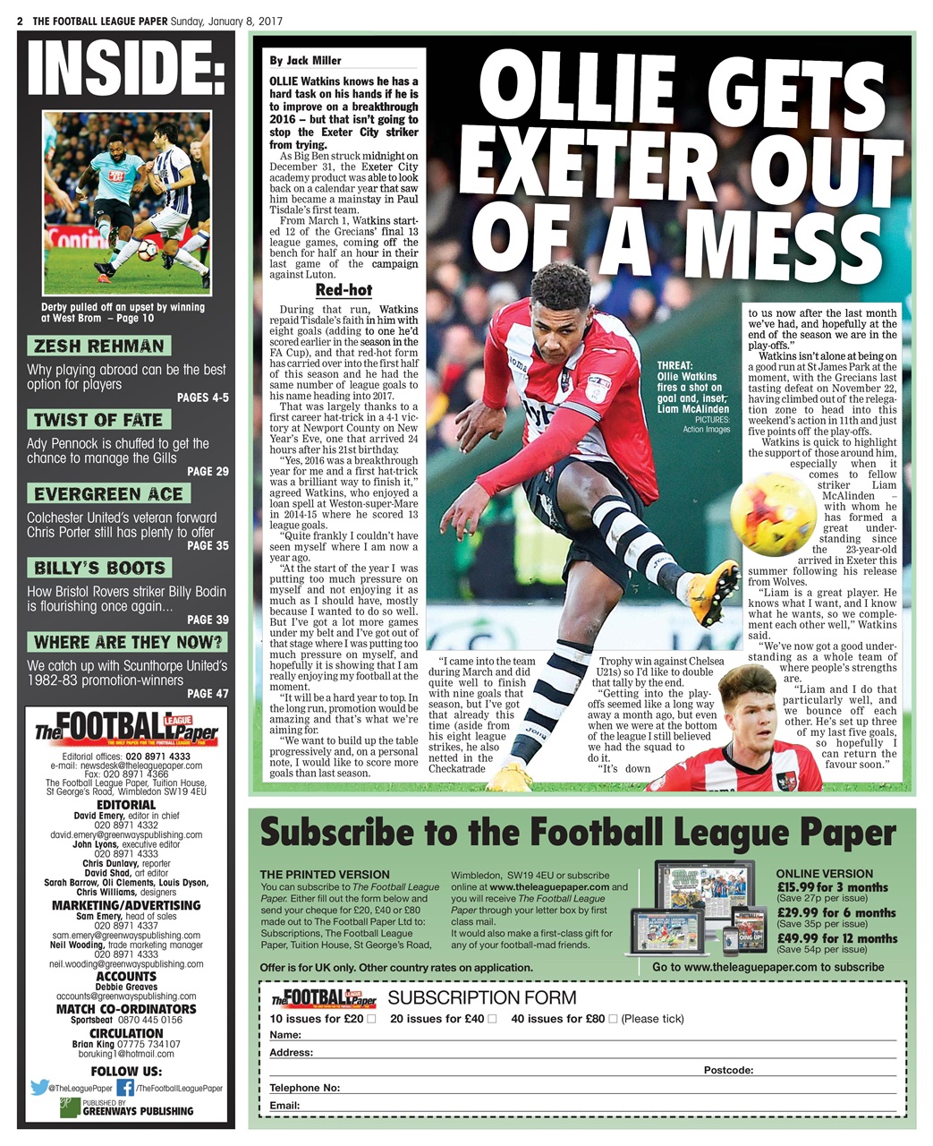 The Football League Paper Preview Pages