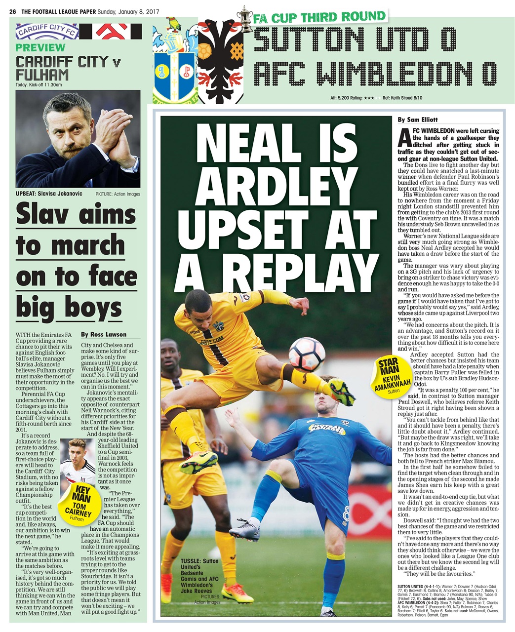 The Football League Paper Preview Pages