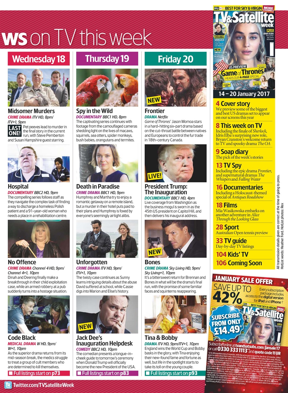 TV & Satellite Week Preview Pages