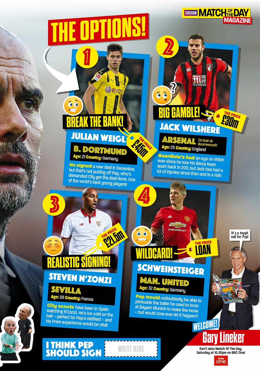 Match of the Day Preview Pages
