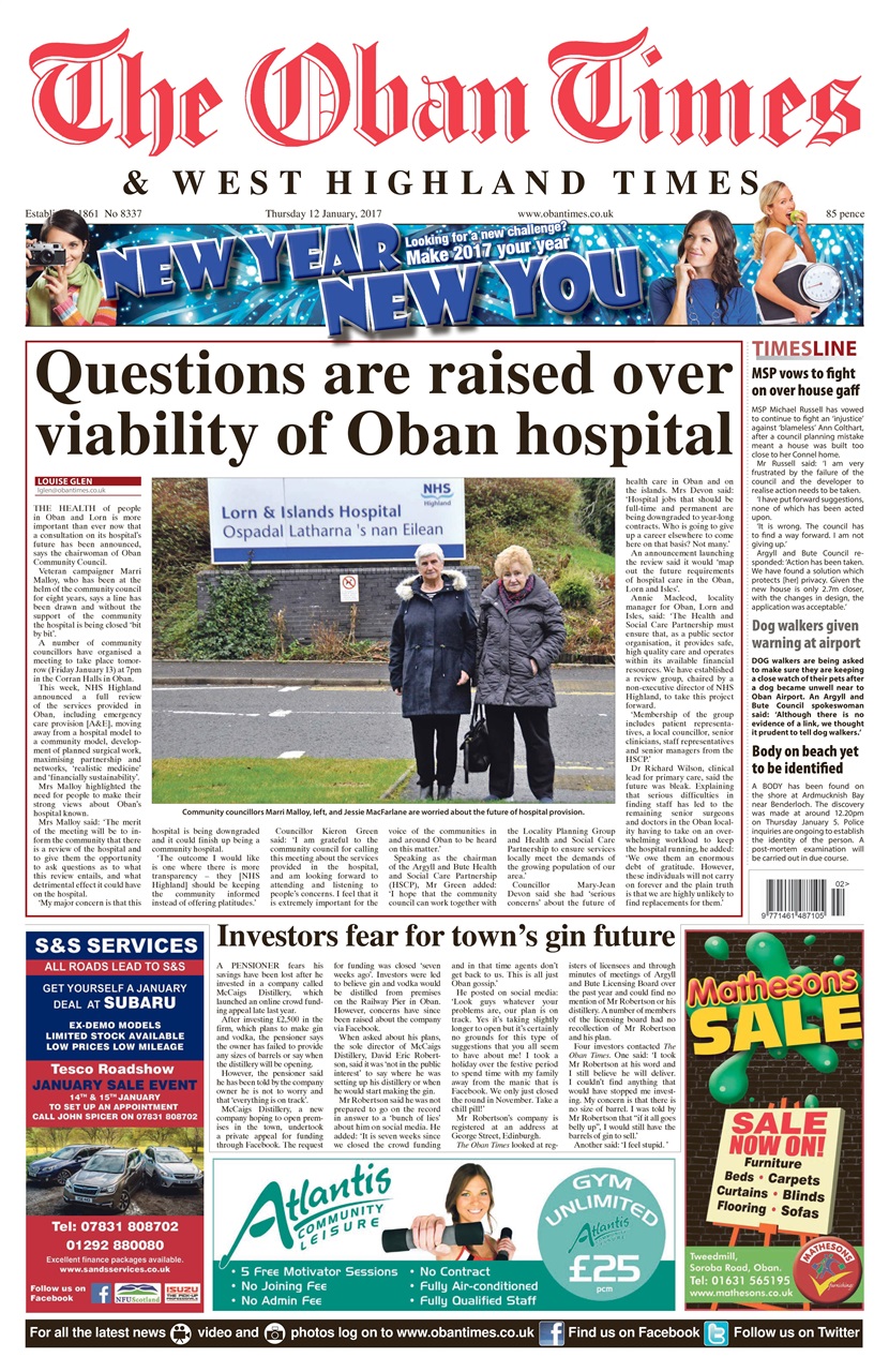 The Oban Times & Lochaber Times Preview Pages