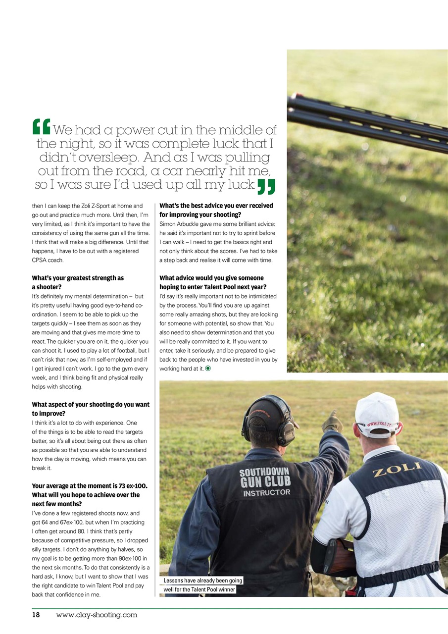 Clay Shooting Preview Pages