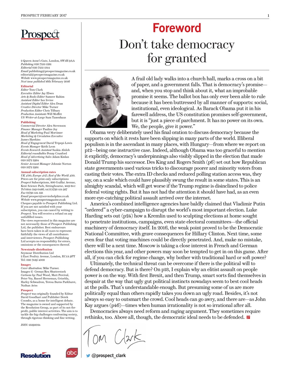 Prospect Magazine Preview Pages