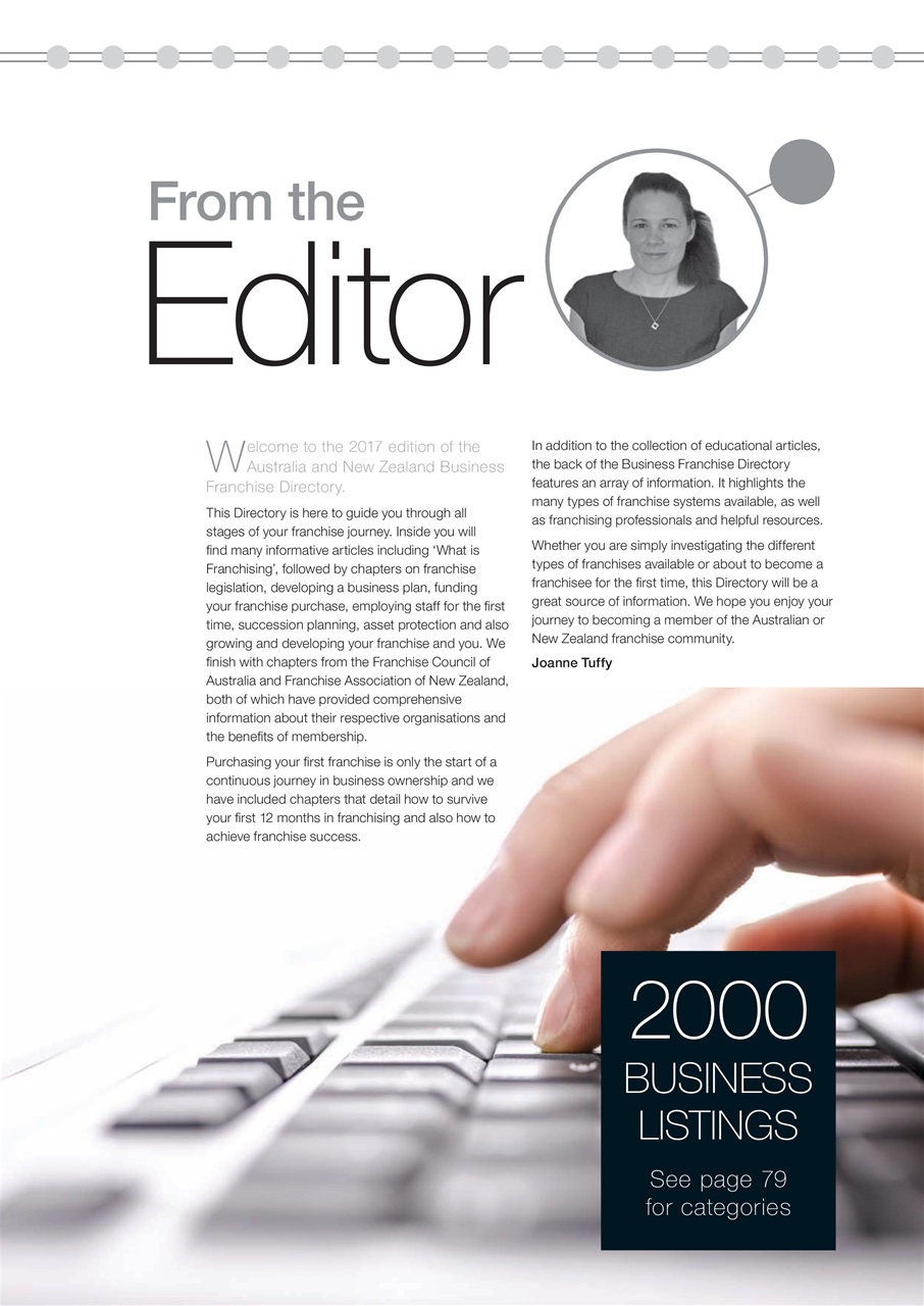 Business Franchise Directory Preview Pages