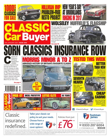 Classic Car Buyer issue No. 364 Sorn Classics Insurance Row