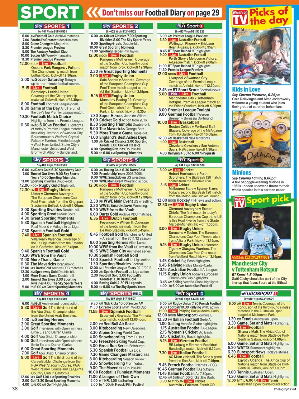 What's on TV Preview Pages