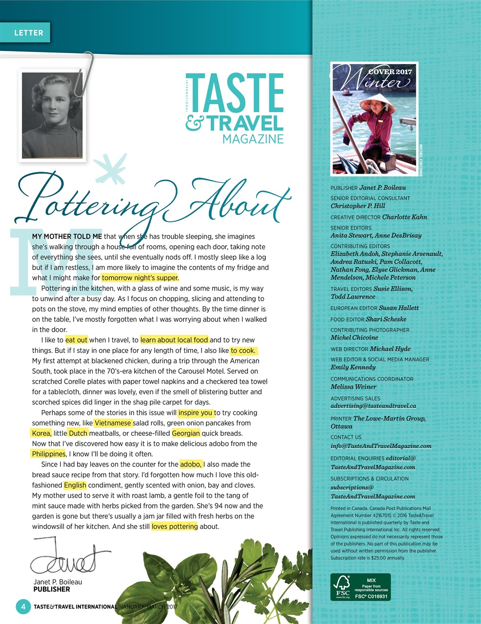 Taste & Travel International Preview Pages