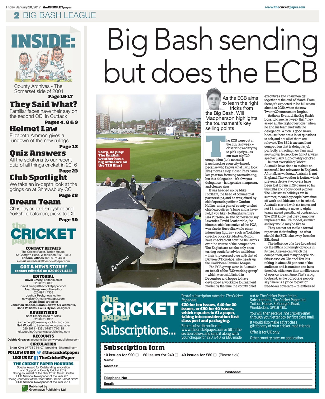 The Cricket Paper Preview Pages