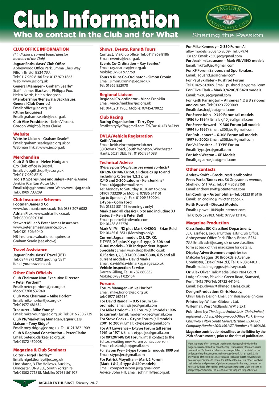 Jaguar Enthusiast Preview Pages