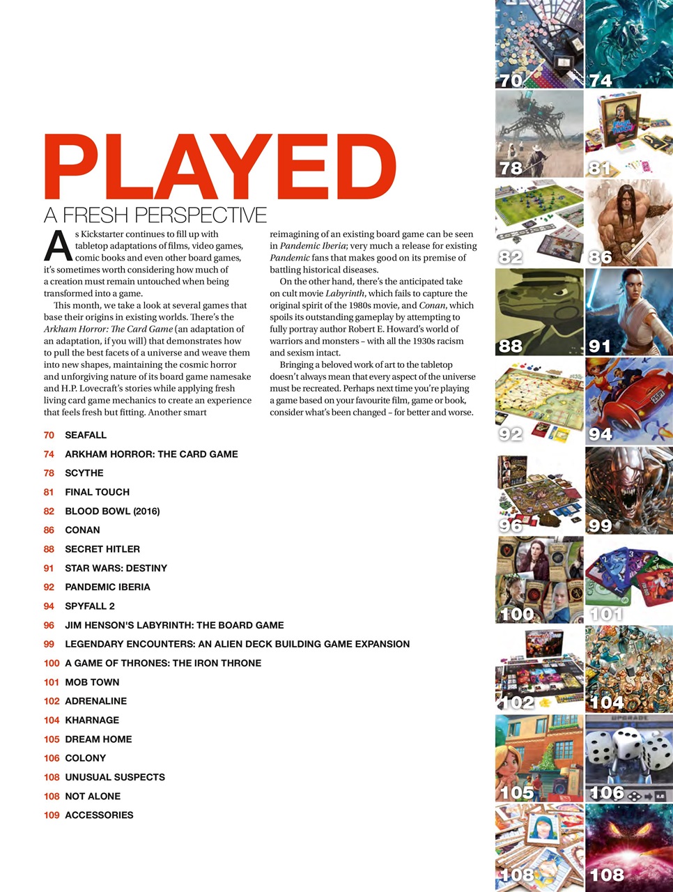 Tabletop Gaming Preview Pages