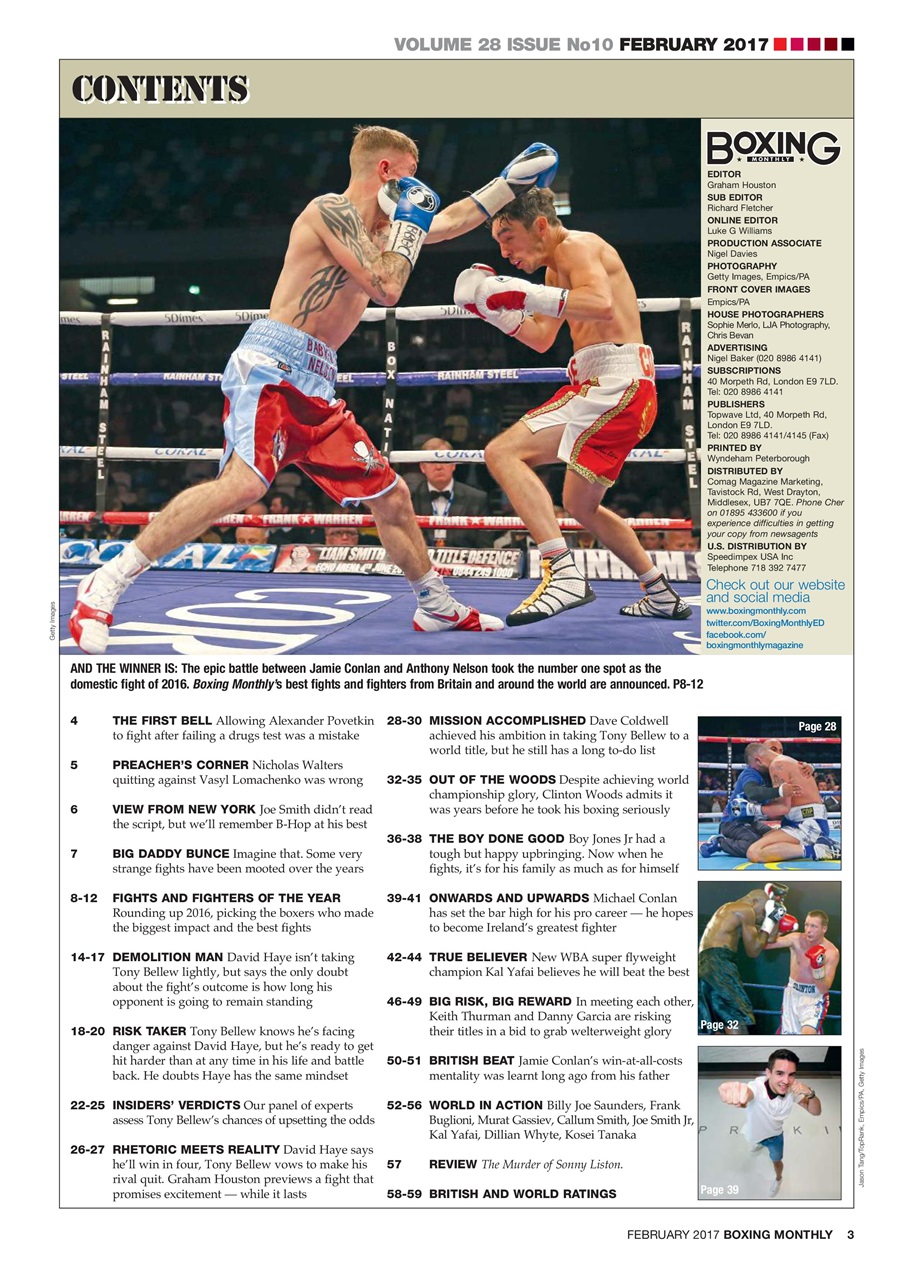 Boxing Monthly Preview Pages