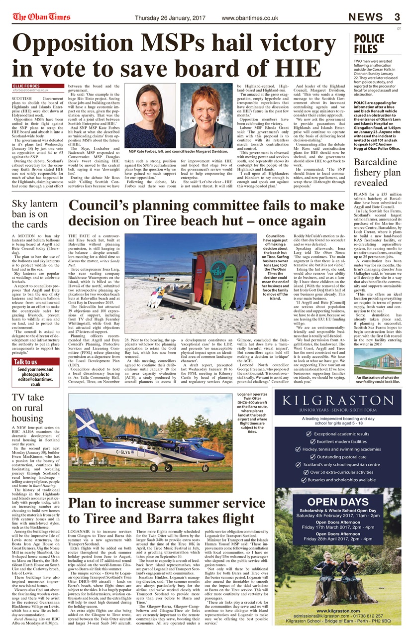 The Oban Times & Lochaber Times Preview Pages