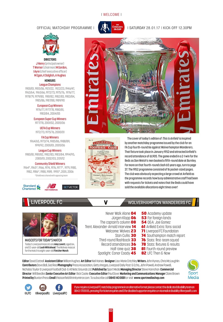 Liverpool FC Programmes Preview Pages